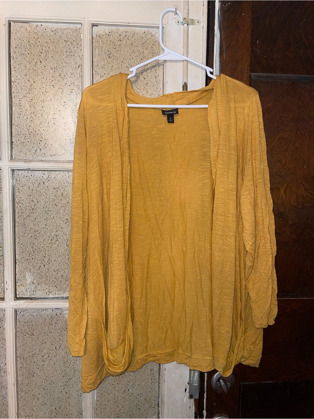 Torrid Lightweight Mustard Open-Front Cardigan - Size 3